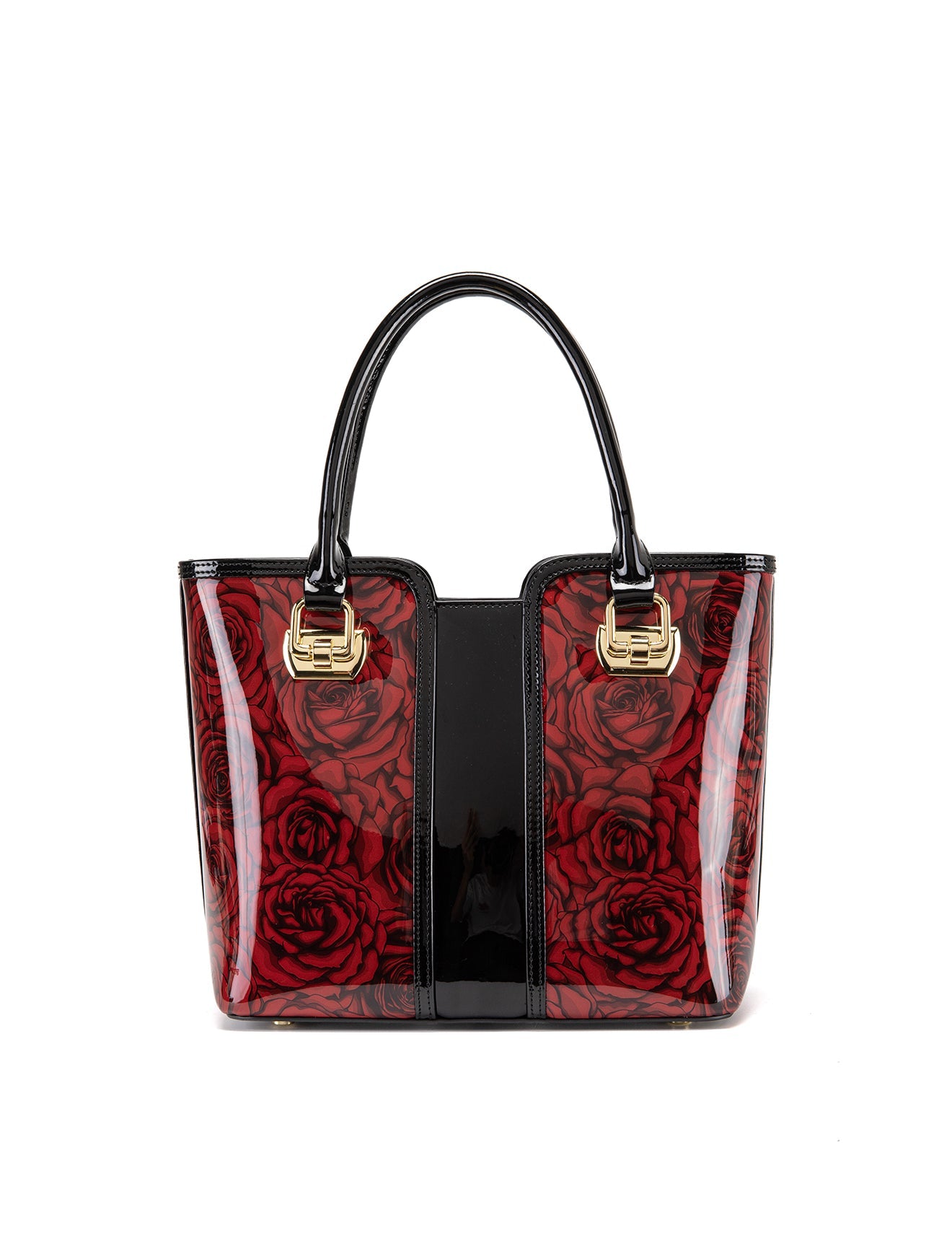 ROSE BUDS MED GRIP HANDLE LEATHER BAG-SF38-0292