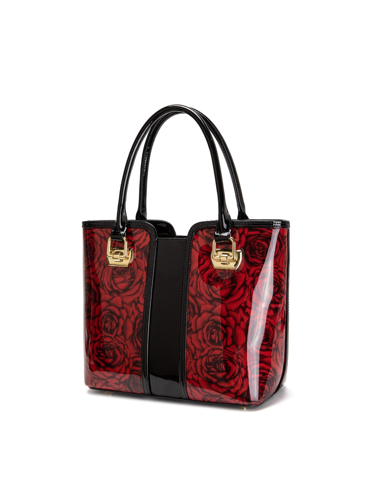 ROSE BUDS MED GRIP HANDLE LEATHER BAG-SF38-0292