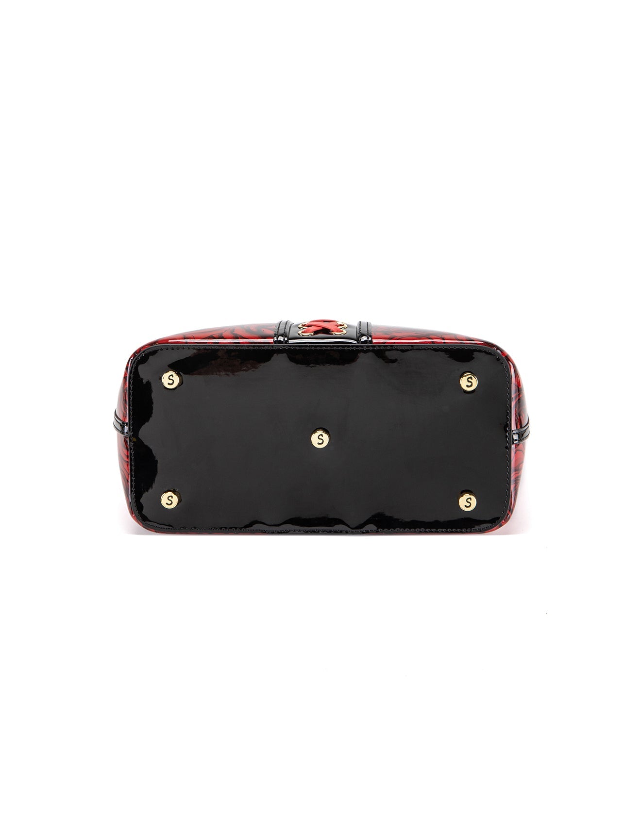 ROSE BUDS MED GRIP HANDLE LEATHER BAG-SF38-0292
