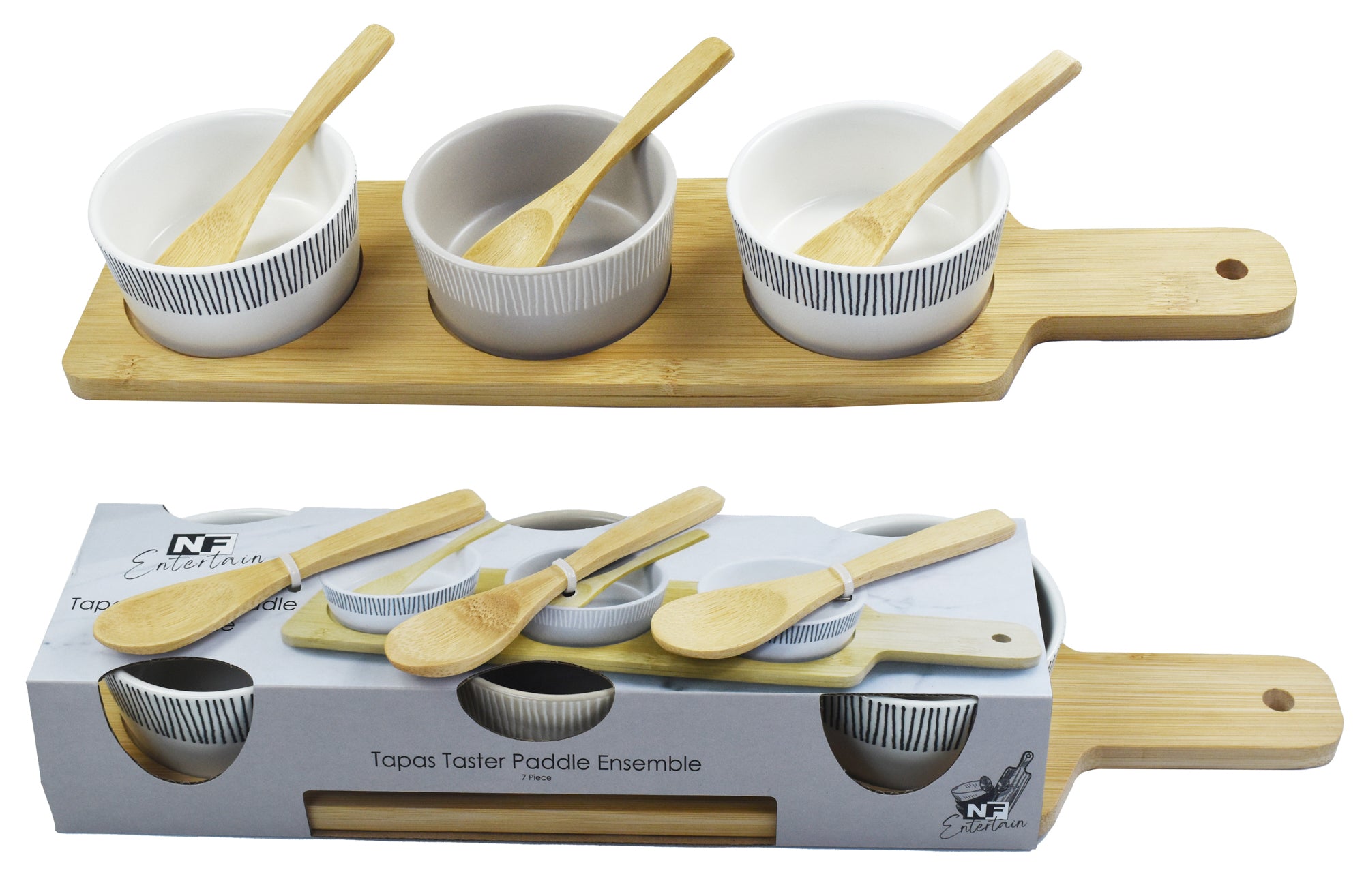 Tapas Serving Set of 7 | Taupe (39x10x5cm)