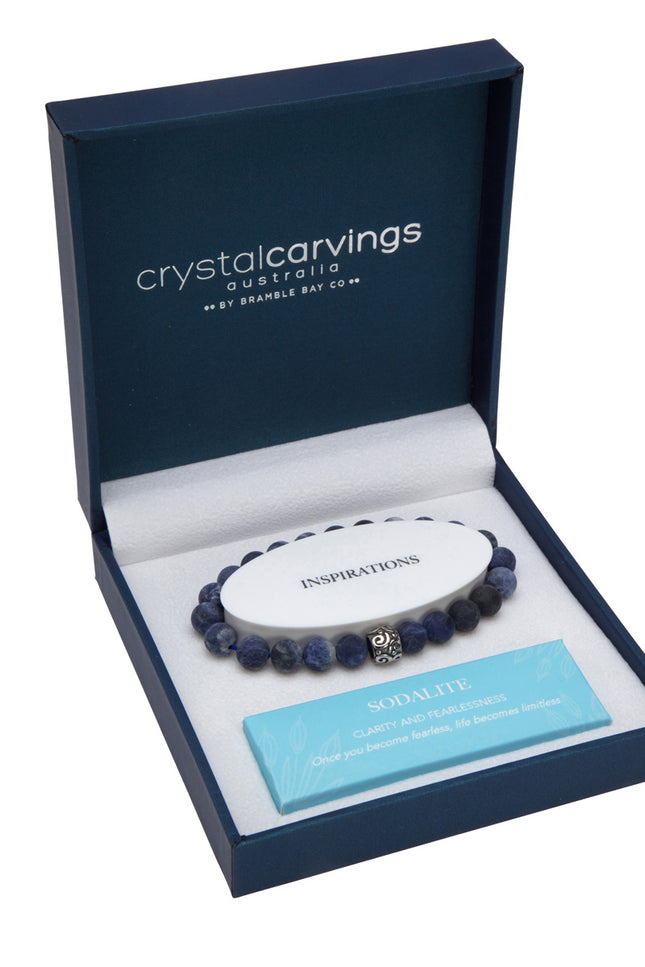 Sodalite 8mm Stainless Steal Bead Bracelet