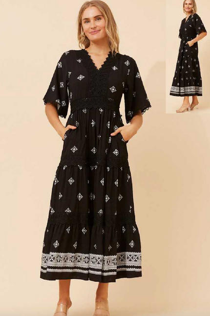 Jasmine Lace Neck Maxi