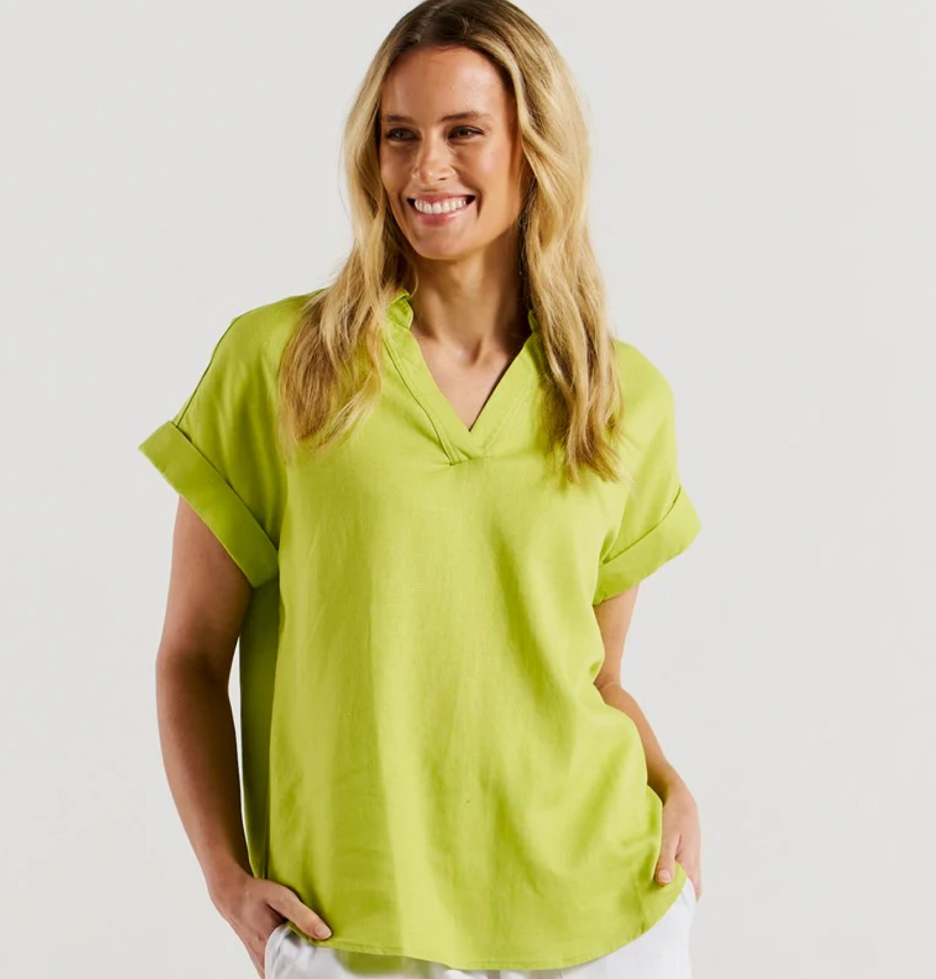 Flores Blouse | Lime