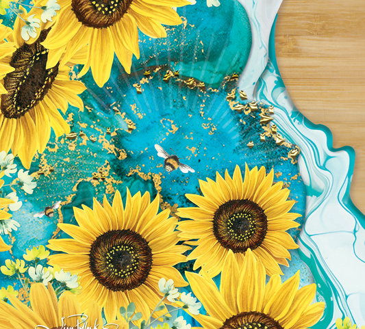 Lisa Pollock | Small Resin/Bamboo Grazing Board | Sunflower