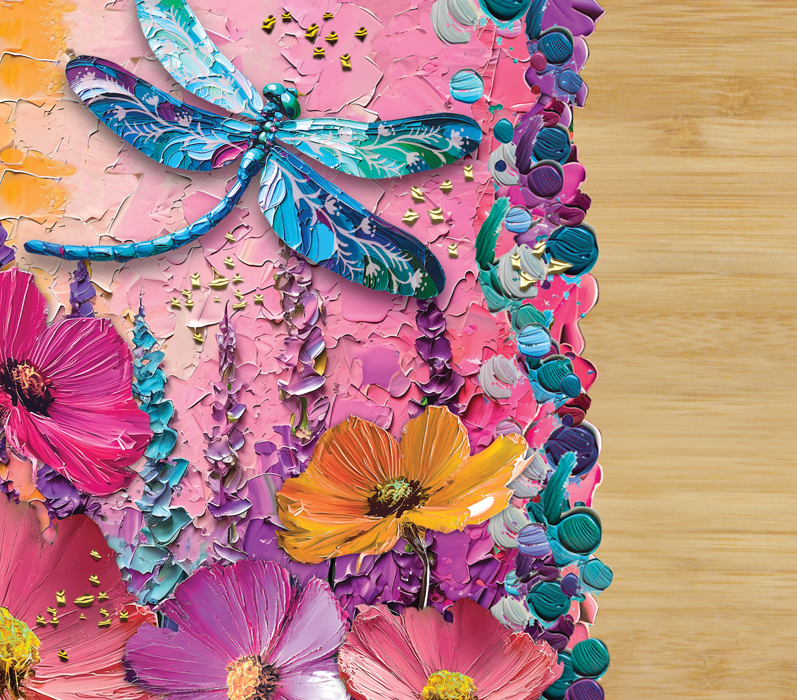 Lisa Pollock | Small Resin/Bamboo Grazing Board | Dragonfly