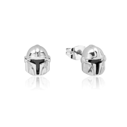 Star Wars- The Mandalorian Helmet Crystal Stud Earrings