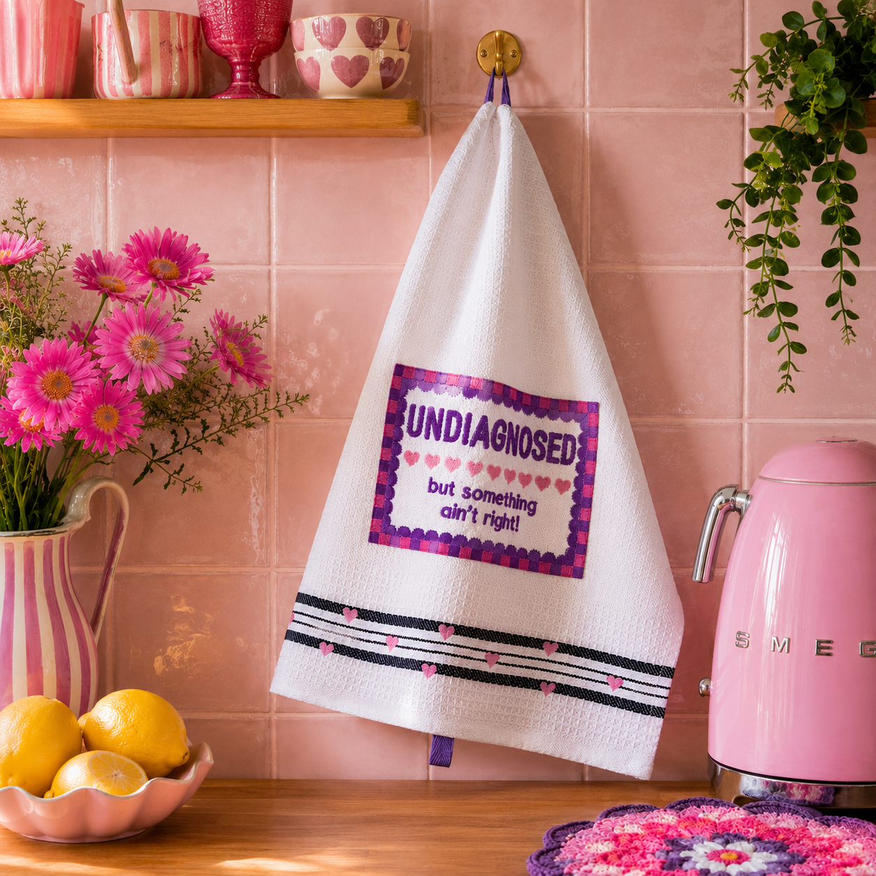 Embroidered Tea Towel | Undiagnosed