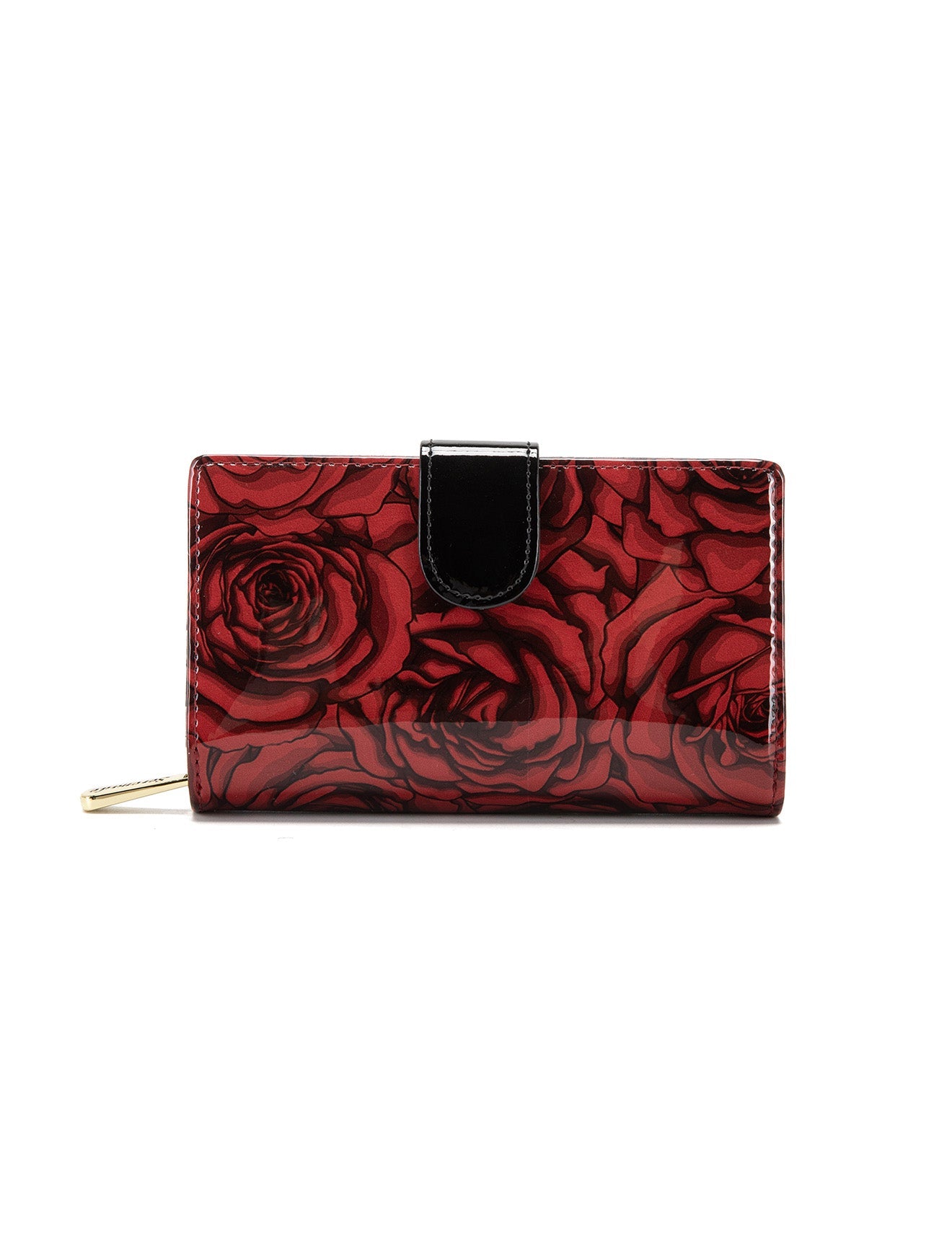 ROSE BUDS MEDIUM PATENT LEATHER WALLET WITH RFID- WSF3802