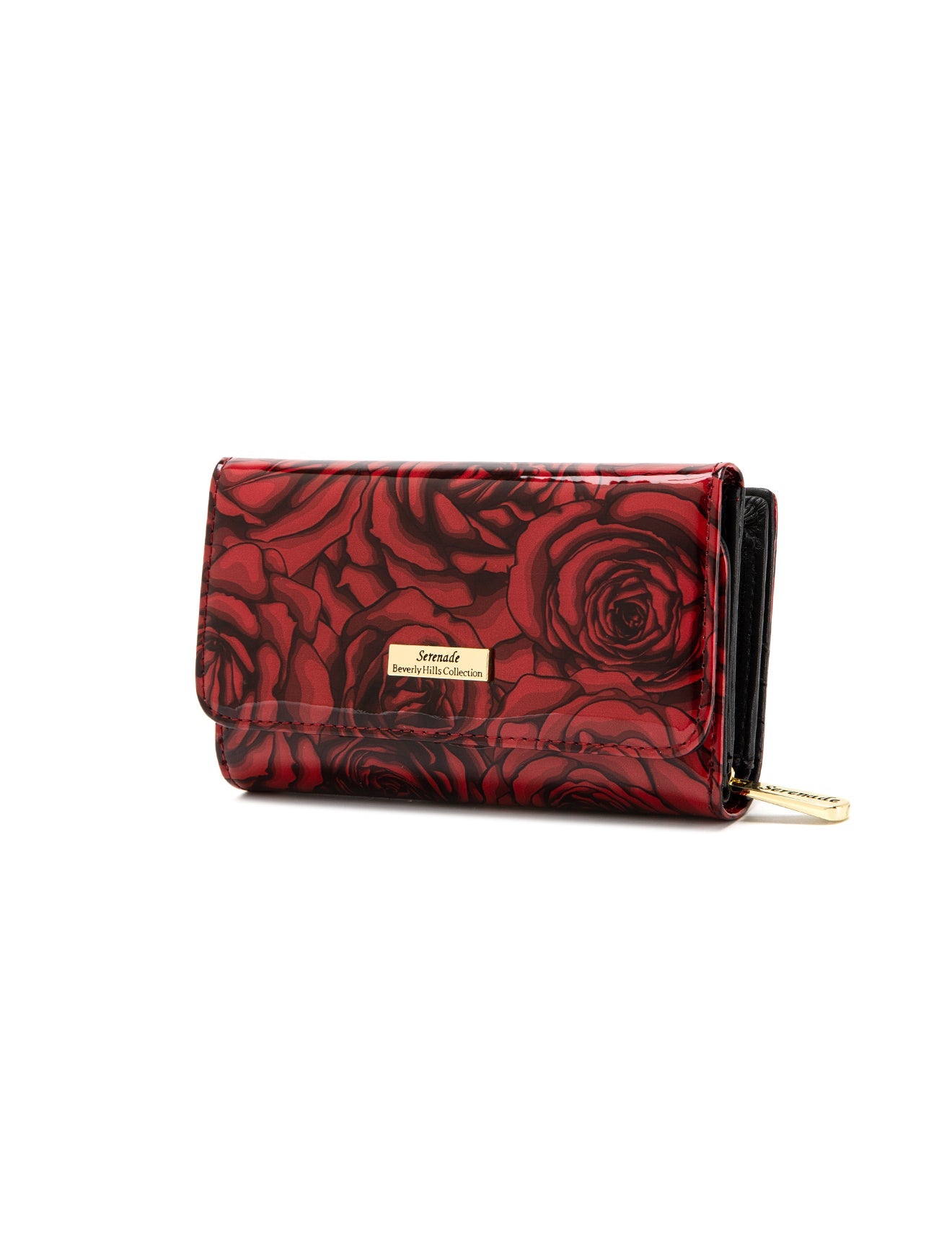 ROSE BUDS MEDIUM PATENT LEATHER WALLET WITH RFID- WSF3802