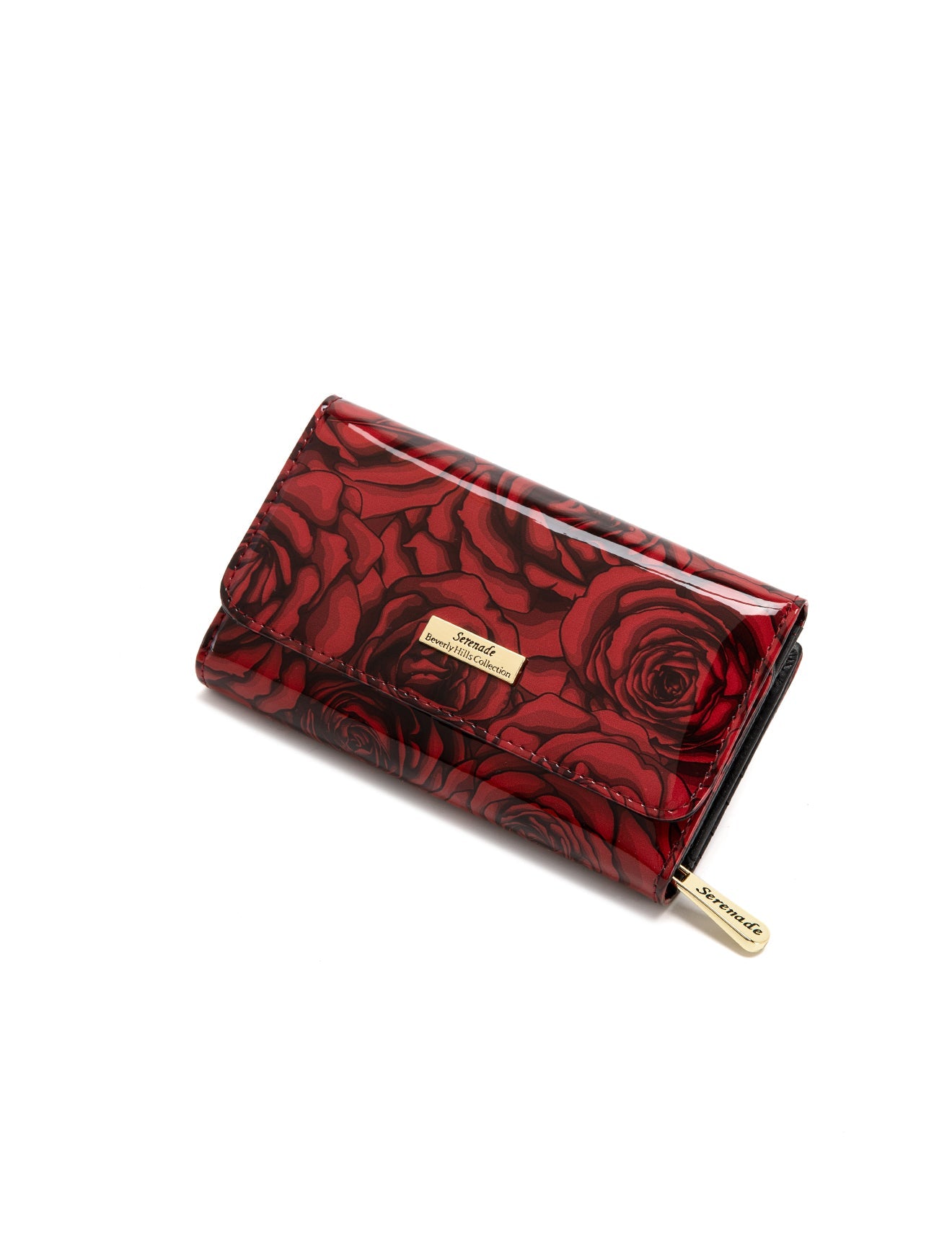 ROSE BUDS MEDIUM PATENT LEATHER WALLET WITH RFID- WSF3802