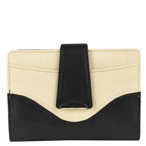 Cenzoni Ladies Mini Wallet- Beige/Black