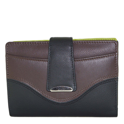 Cenzoni Ladies Mini Wallet- Green/Black/Brown