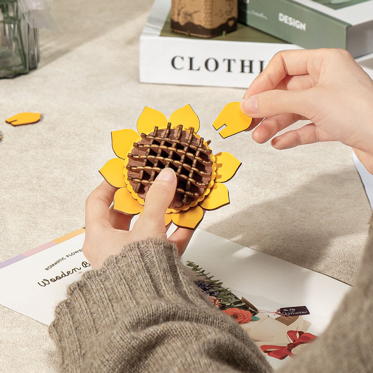 [Community Only]Rowood DIY Wooden Flower Bouquet 3D Wooden Puzzle TW01H