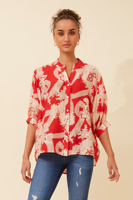 3/4 Sleeve Printed Shirt