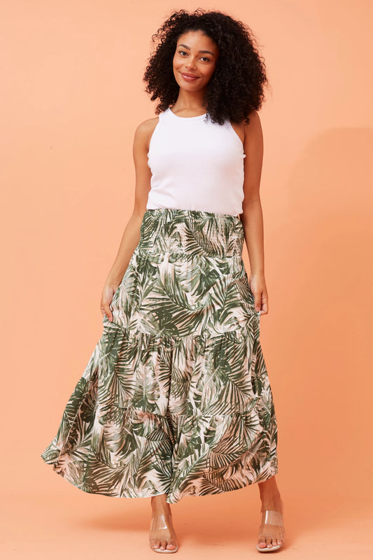 Jungle Print Viscose Skirt