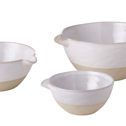 Davis & Waddell Stoneware Mixing Bowls 3pcs Set White