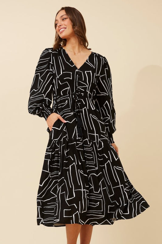 Long Sleeve Mini Dress | Black