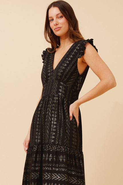 KIRAN JACQUARD MAXI DRESS