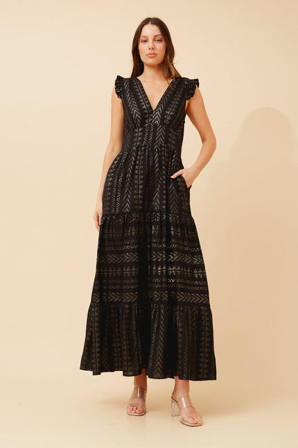 KIRAN JACQUARD MAXI DRESS