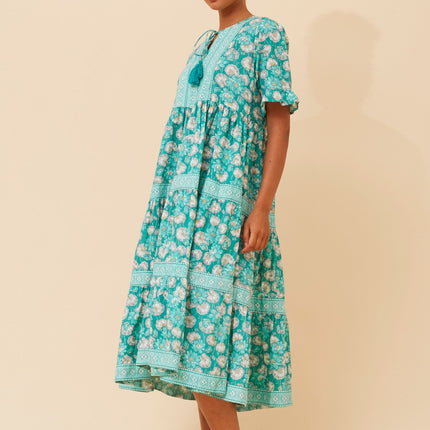 JANESSA FLORAL TIERED DRESS