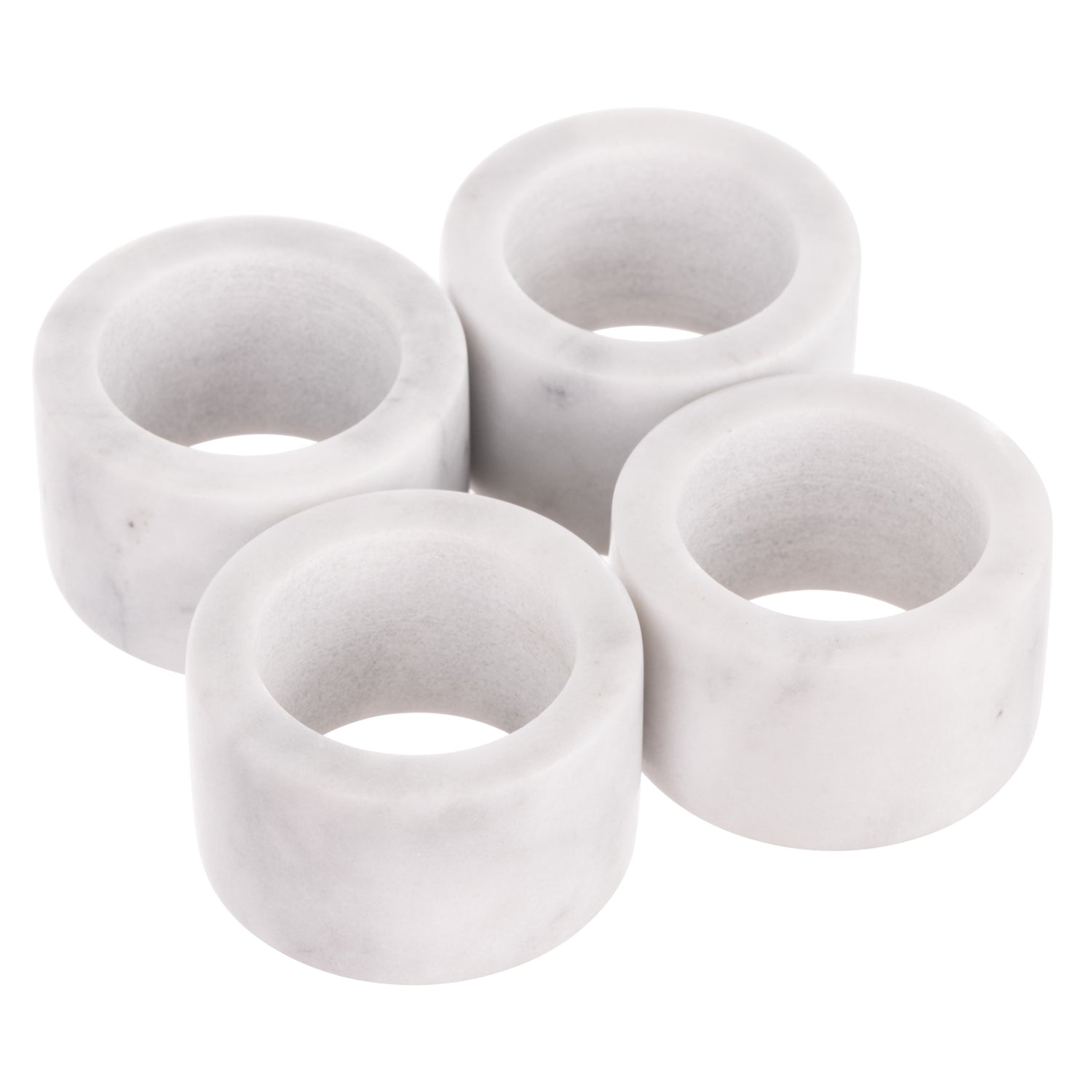 Davis & Waddell Nuvolo Marble Napkin Rings 4pcs Set White Grey