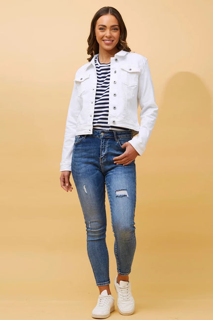 Destiny Sequin Jacket | White