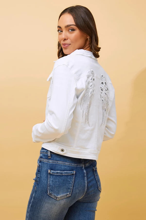 Destiny Sequin Jacket | White