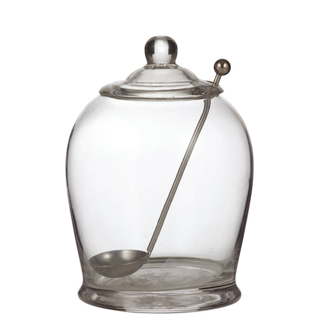 Davis & Waddell Olive Jar with Spoon Clear & Stainless Steel