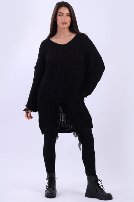 Drop Shoulder Knit | Black