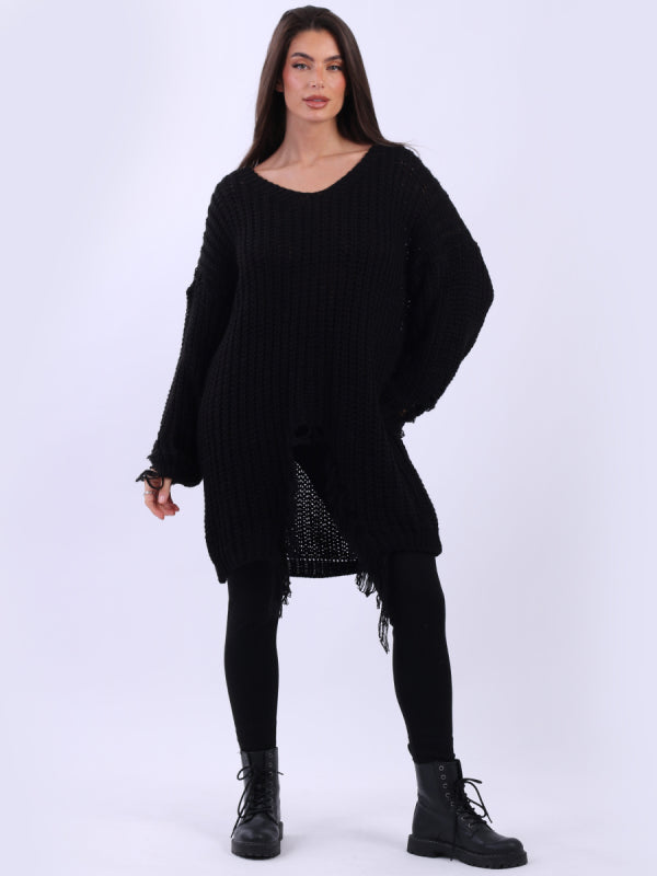 Drop Shoulder Knit | Black