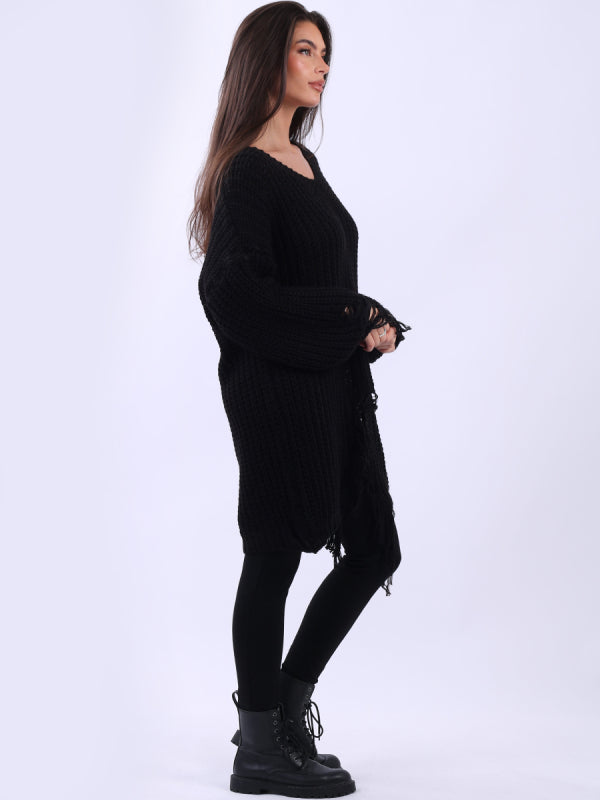Drop Shoulder Knit | Black