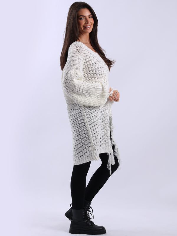 Drop Shoulder Knit | White
