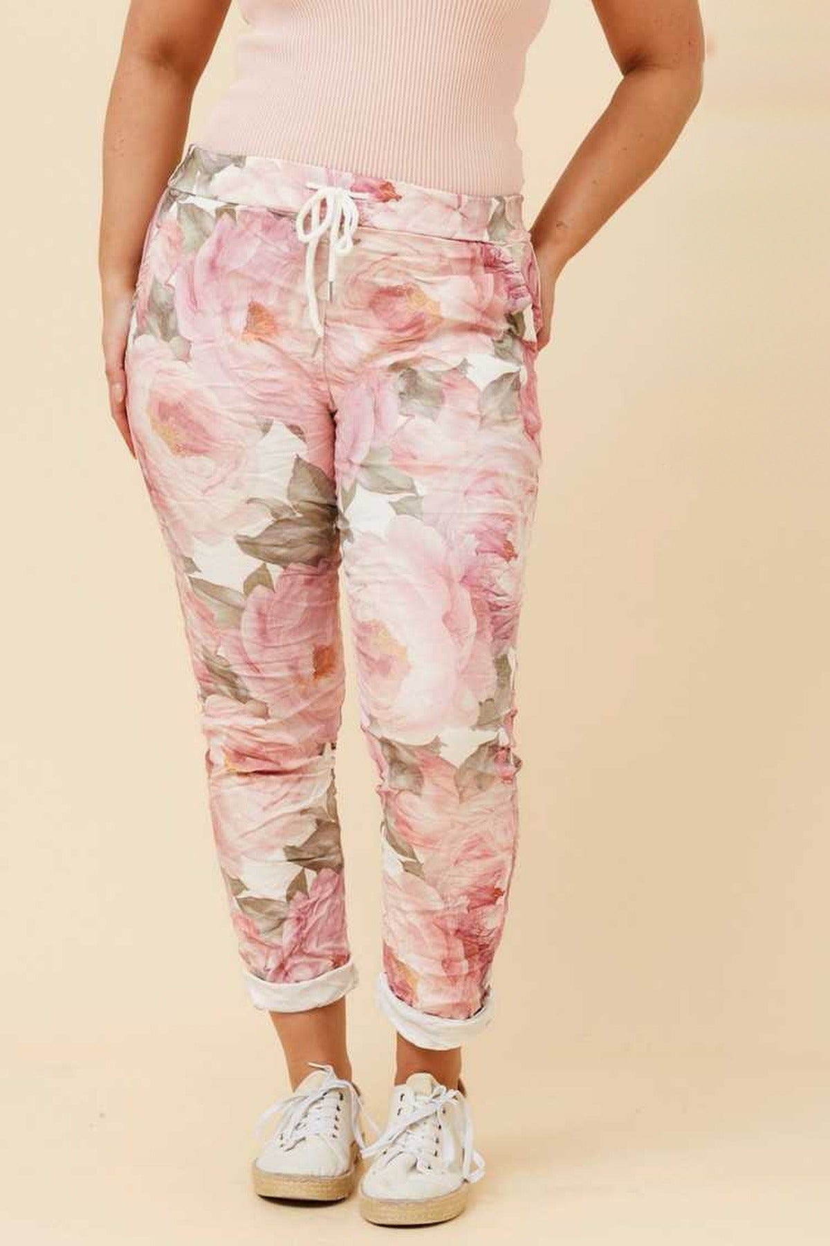 Floral Print Crop Pants