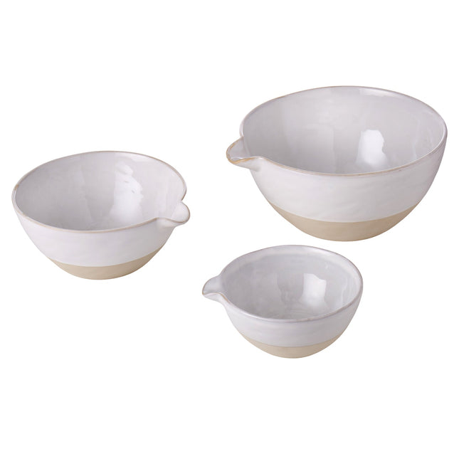 Davis & Waddell Stoneware Mixing Bowls 3pcs Set White