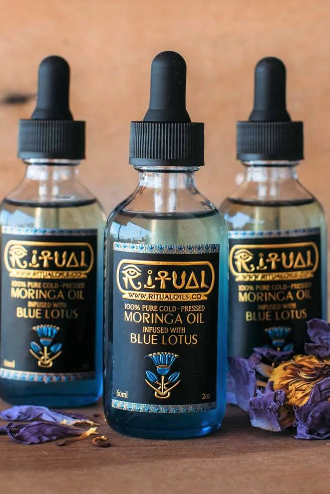 Ritual Oils - 100% Pure Cold-Pressed Moringa Oil Infused With Blue Lotus