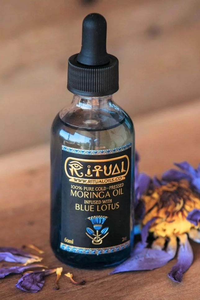 Ritual Oils - 100% Pure Cold-Pressed Moringa Oil Infused With Blue Lotus