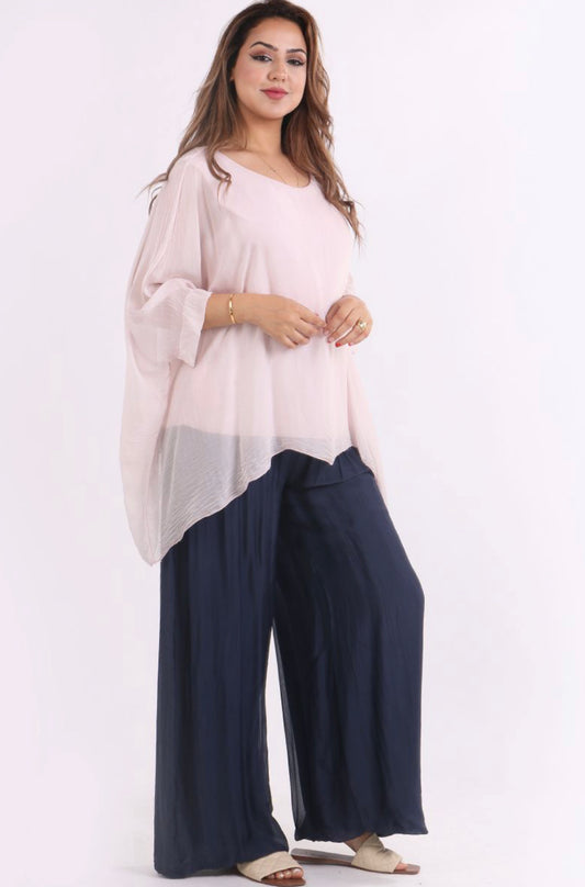 Italian Silk Batwing Pink