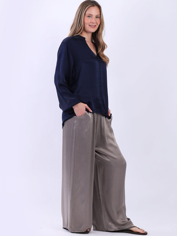 Italian Hi-Low Satin Feel Top