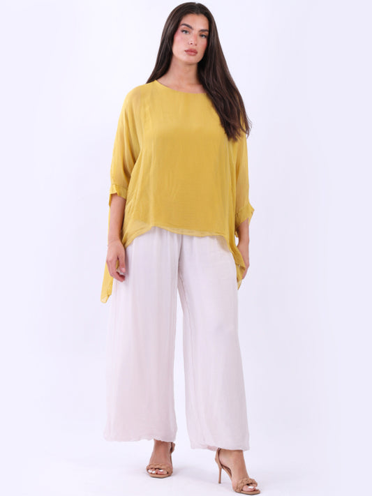 Italian Silk Batwing Mustard