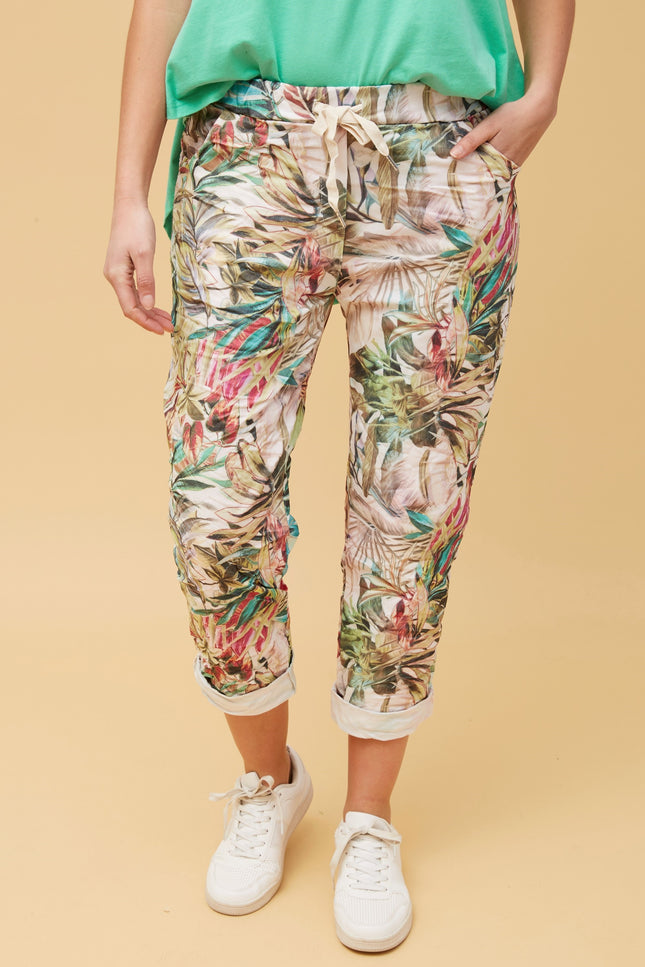 Tropical Print Joggers