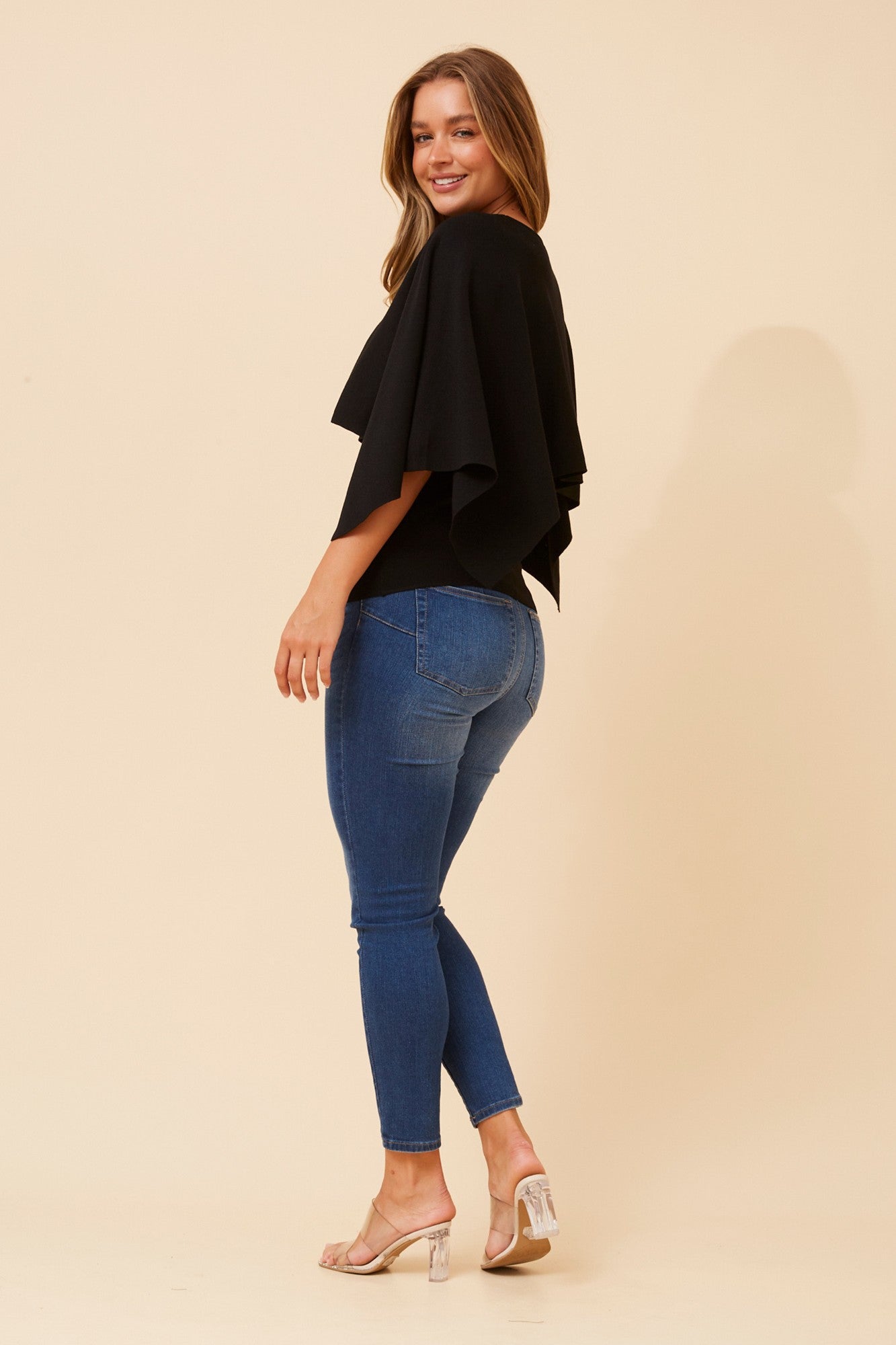 CLARETTA DOUBLE LAYERED KNIT PULLOVER