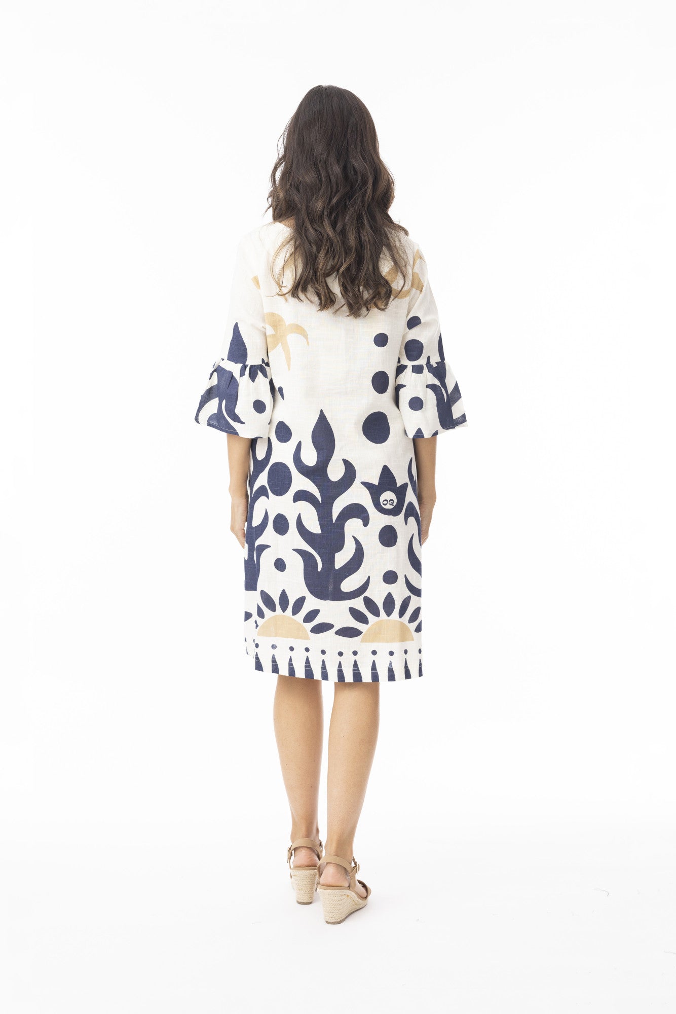 Nazca Frill Sleeve Dress