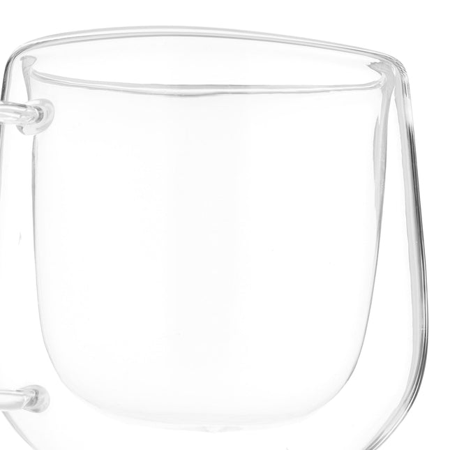 Leaf & Bean Double Wall Glass Mug 2pcs Set Clear