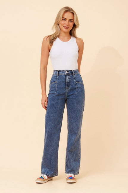 Wide Leg Denim Pants