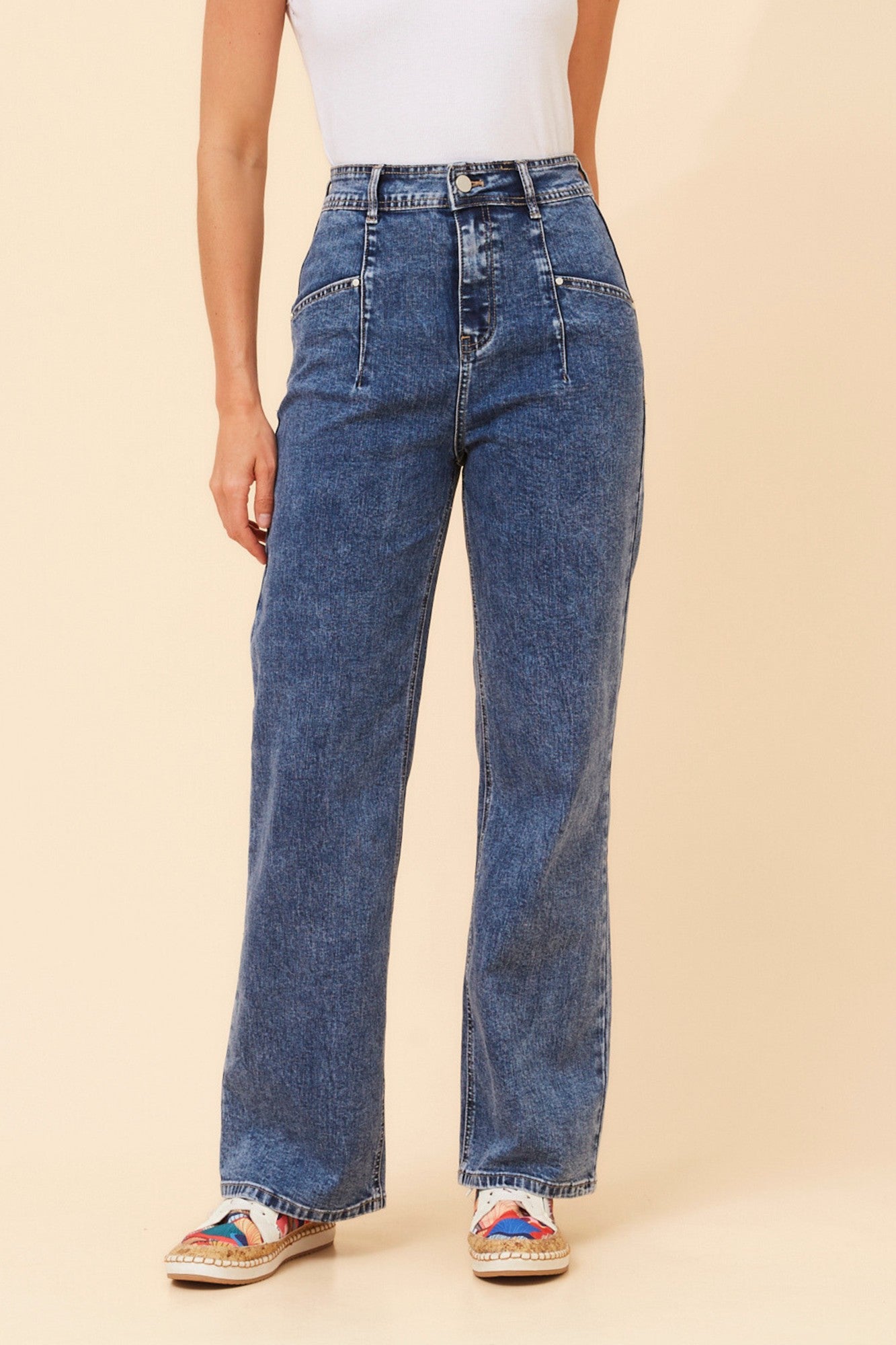Wide Leg Denim Pants
