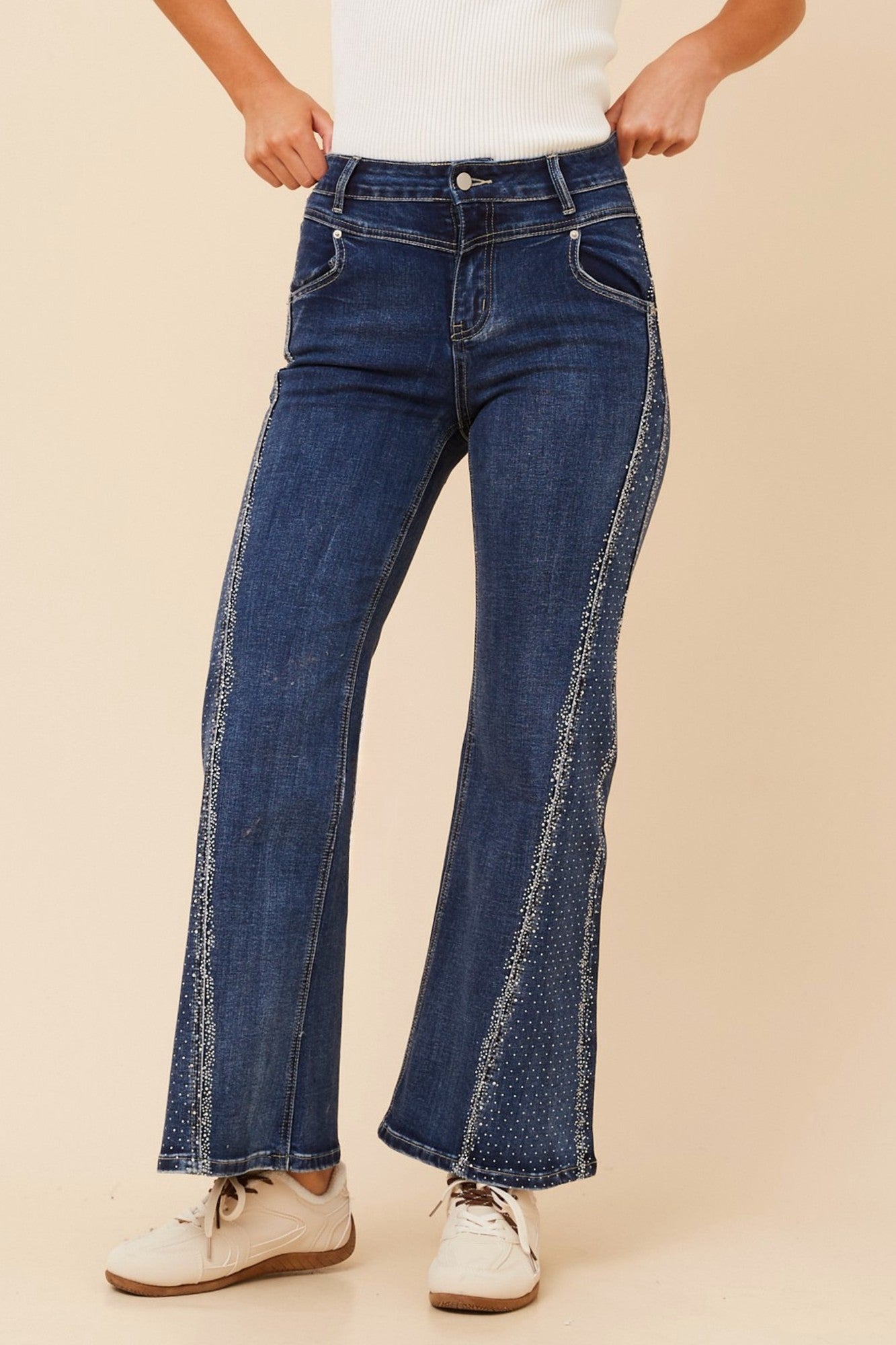 SIMON FLARED LEG DENIM PANTS