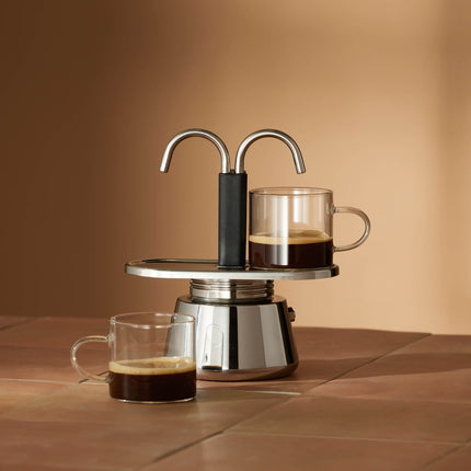 Leaf & Bean Mini Stovetop Espresso Maker 2 Cups Multi Coloured