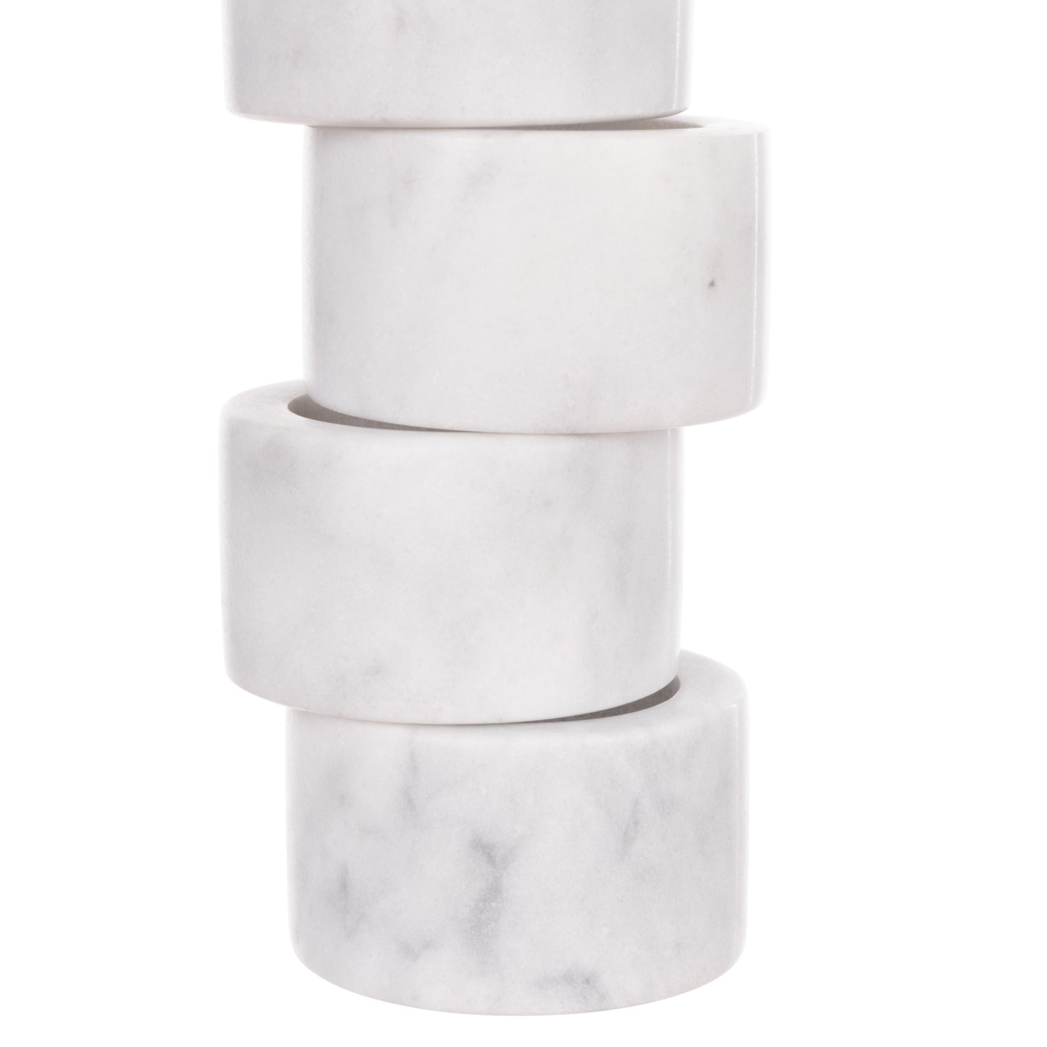 Davis & Waddell Nuvolo Marble Napkin Rings 4pcs Set White Grey