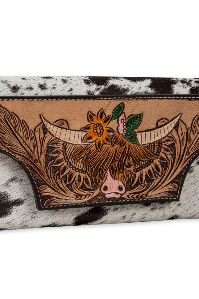Bloomin’ Steer Hand-tooled Wallet