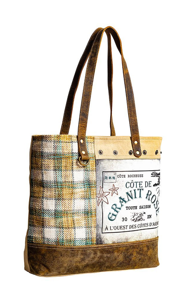Plaid Granit Rose Tote Bag